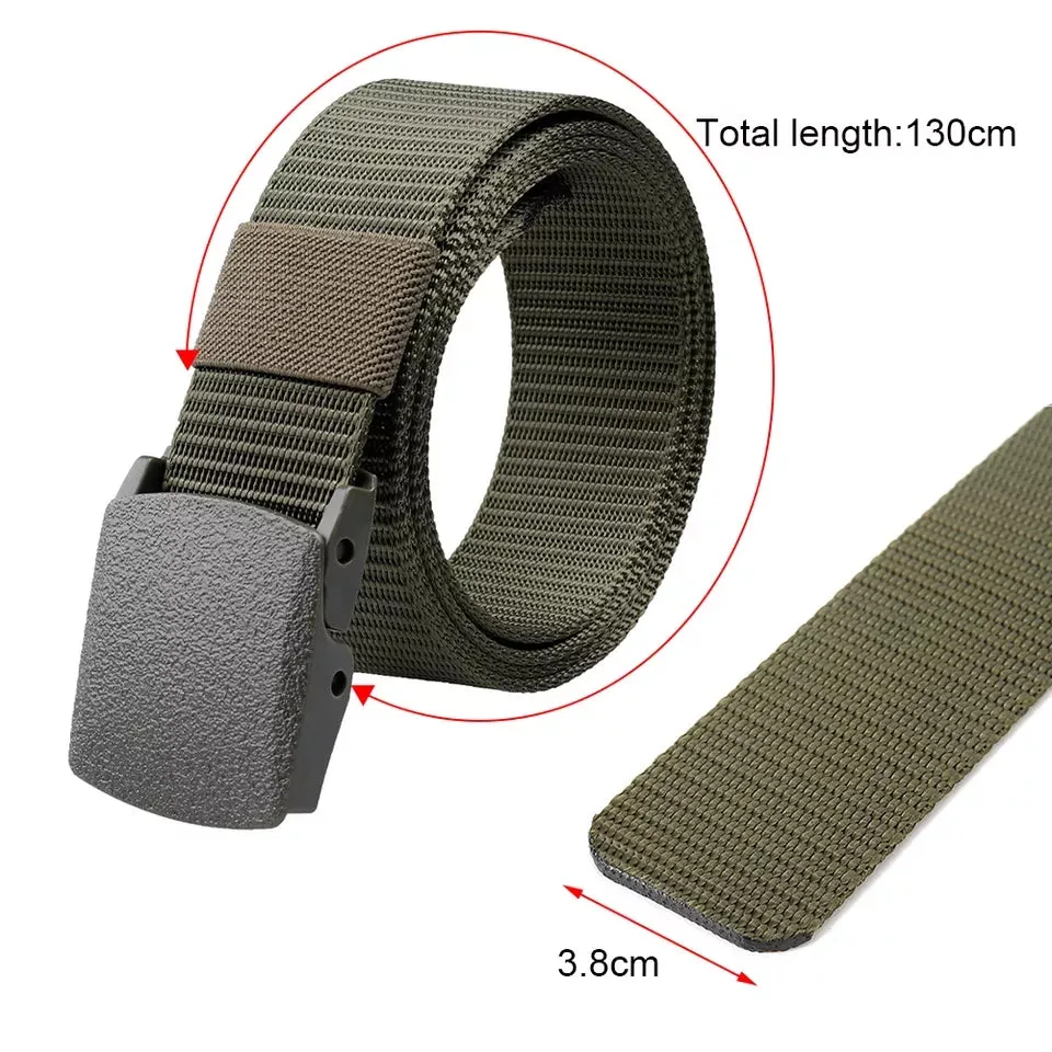 Men's Tactical Belt Heavy Duty Webbing Belt Adjustable Nylon Belt