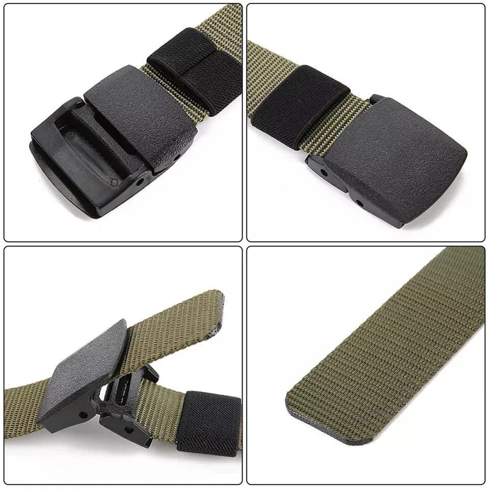 Men's Tactical Belt Heavy Duty Webbing Belt Adjustable Nylon Belt