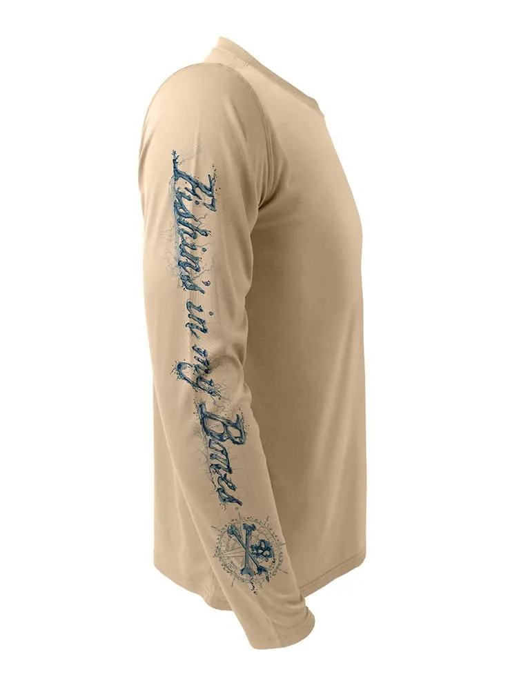 Men's Walleye UPF 50 Fishing Shirt by Rattlin Jack | Long Sleeve | UV Protection | Performance Polyester Rash Guard |