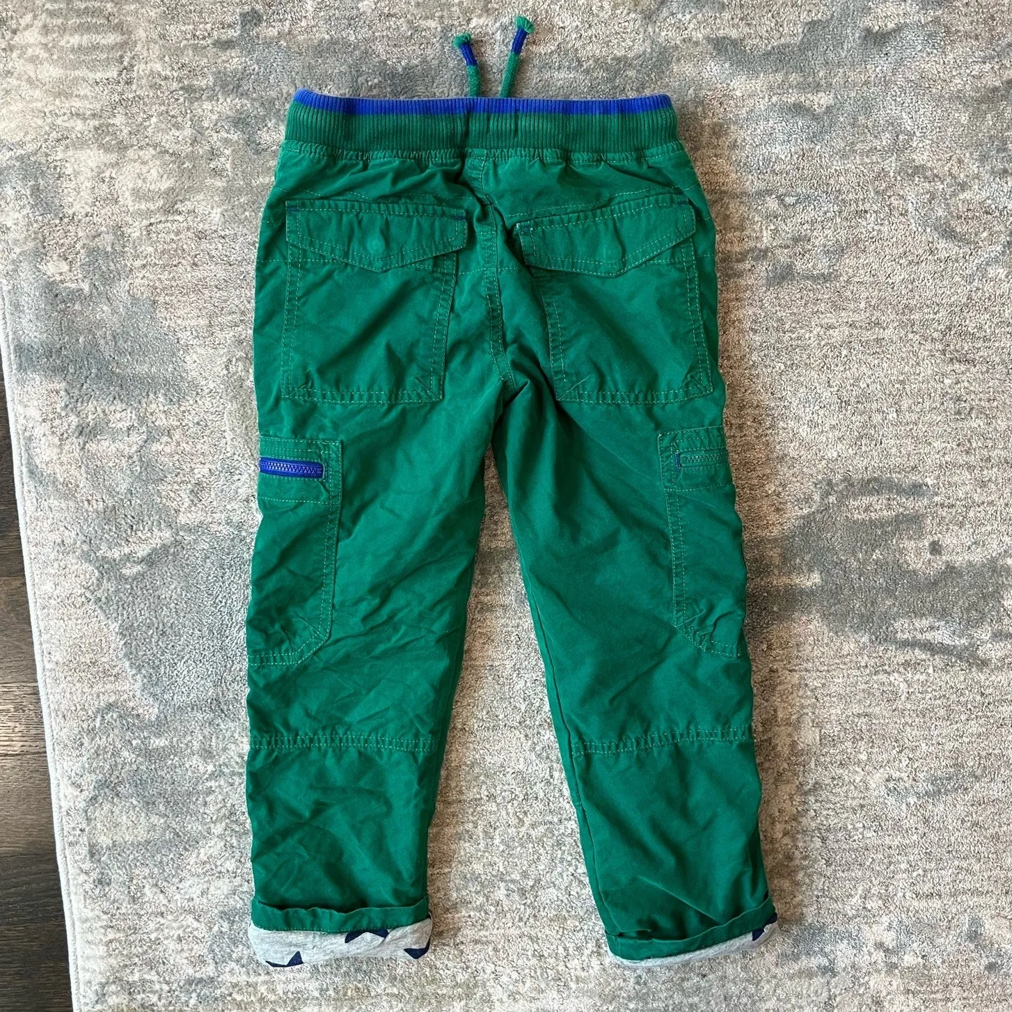 Mini Boden Cosy Lined Cargo Pants Highland Green 6