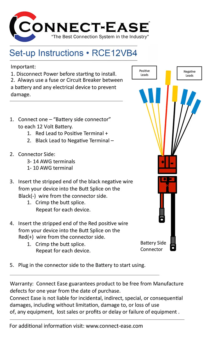 Multi Four (4) Connector (RCE12VB4) Lithium Compatible