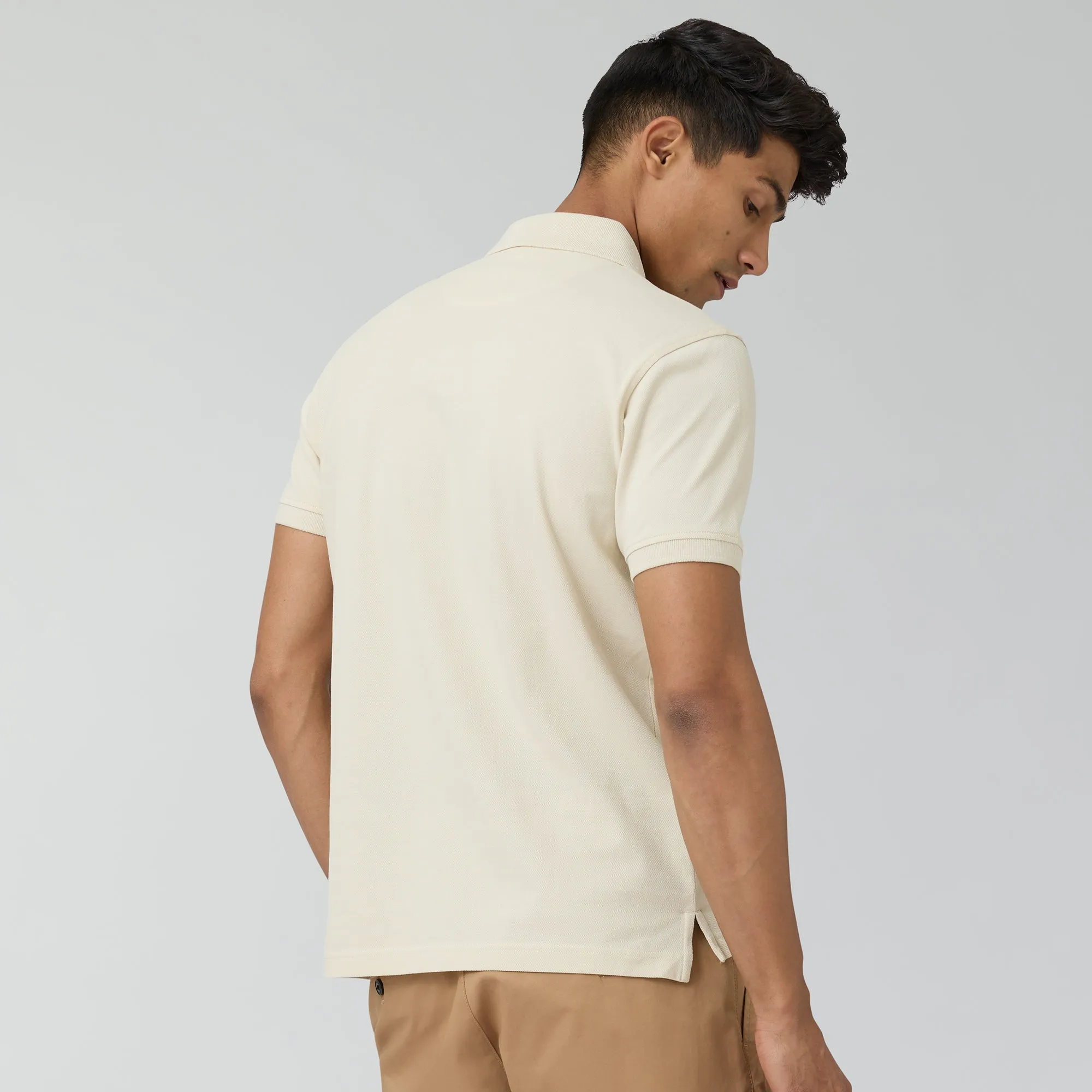 Nova Combed Cotton Polo T-shirts Almond White