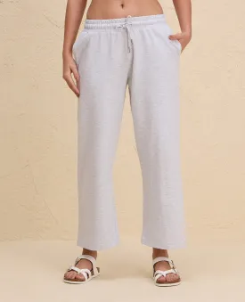 Nykd By Nykaa Summer Essential Comfort Cotton Terry Lounge Pants -NYLE606-Grey Melange