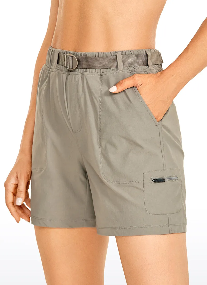 Ripstop Mid-Rise Hiking Shorts with Belt 6''