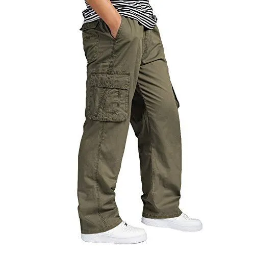 Romano nx Cotton Cargo Track Pant for Men- Lower with Multi-Pockets & Side Zipper Pockets