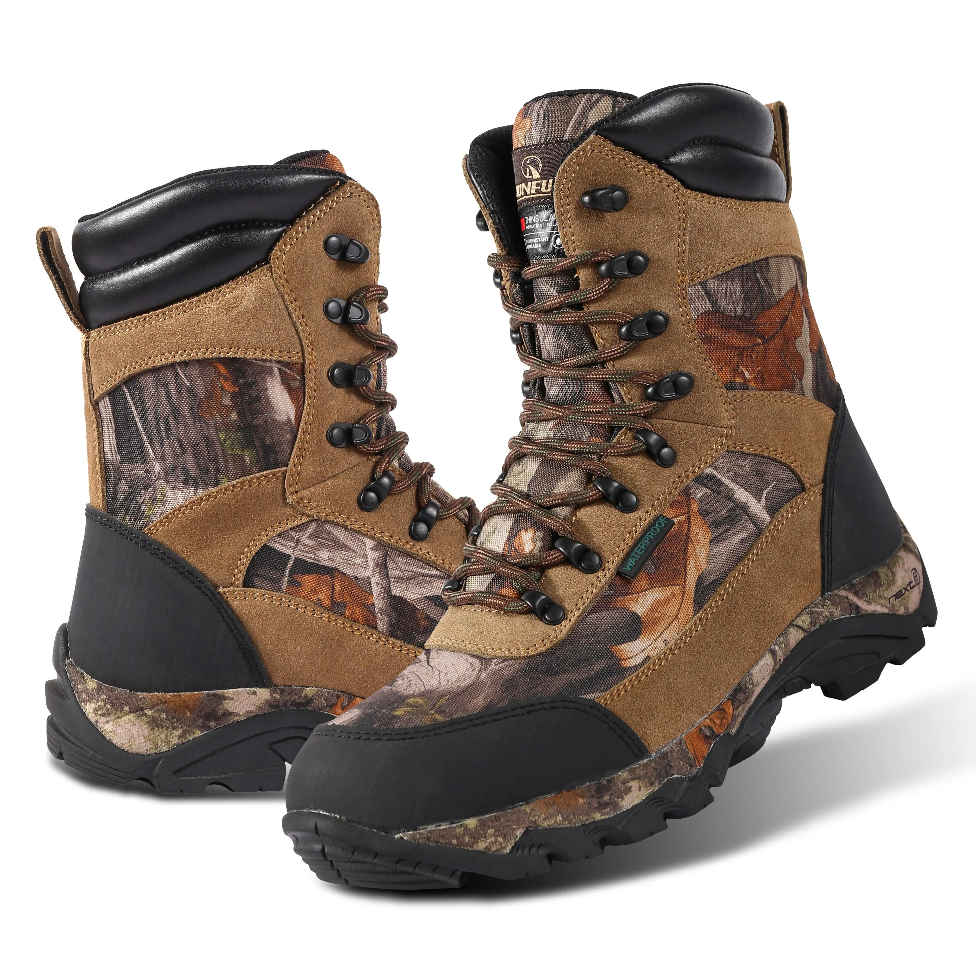 RUNFUN Men's 9" Hunting Boot Camo Waterproof Tactical Boot RF2305-9SG1