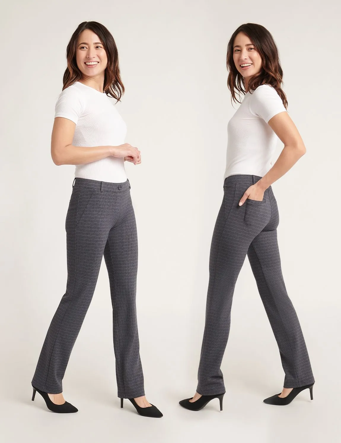 Straight Leg | Two-Pocket Straight-Leg Dress Pant Yoga Pants (Inkwell Deco)