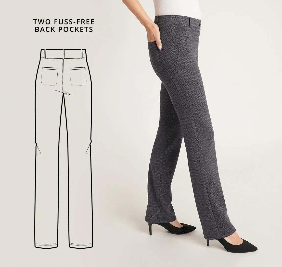 Straight Leg | Two-Pocket Straight-Leg Dress Pant Yoga Pants (Inkwell Deco)