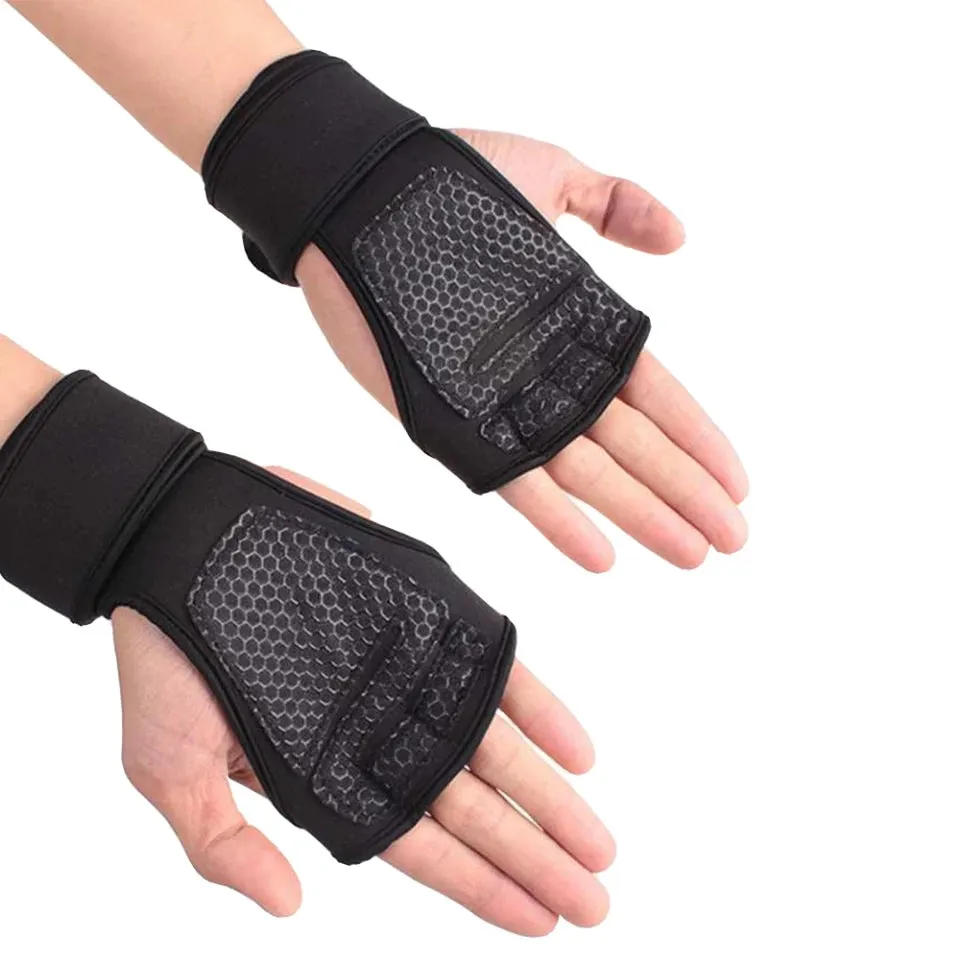 Weight Lifting Training Gloves for Women Men Fitness Sports Body Building Gymnastics Grips Gym Hand Palm Wrist Protector Gloves